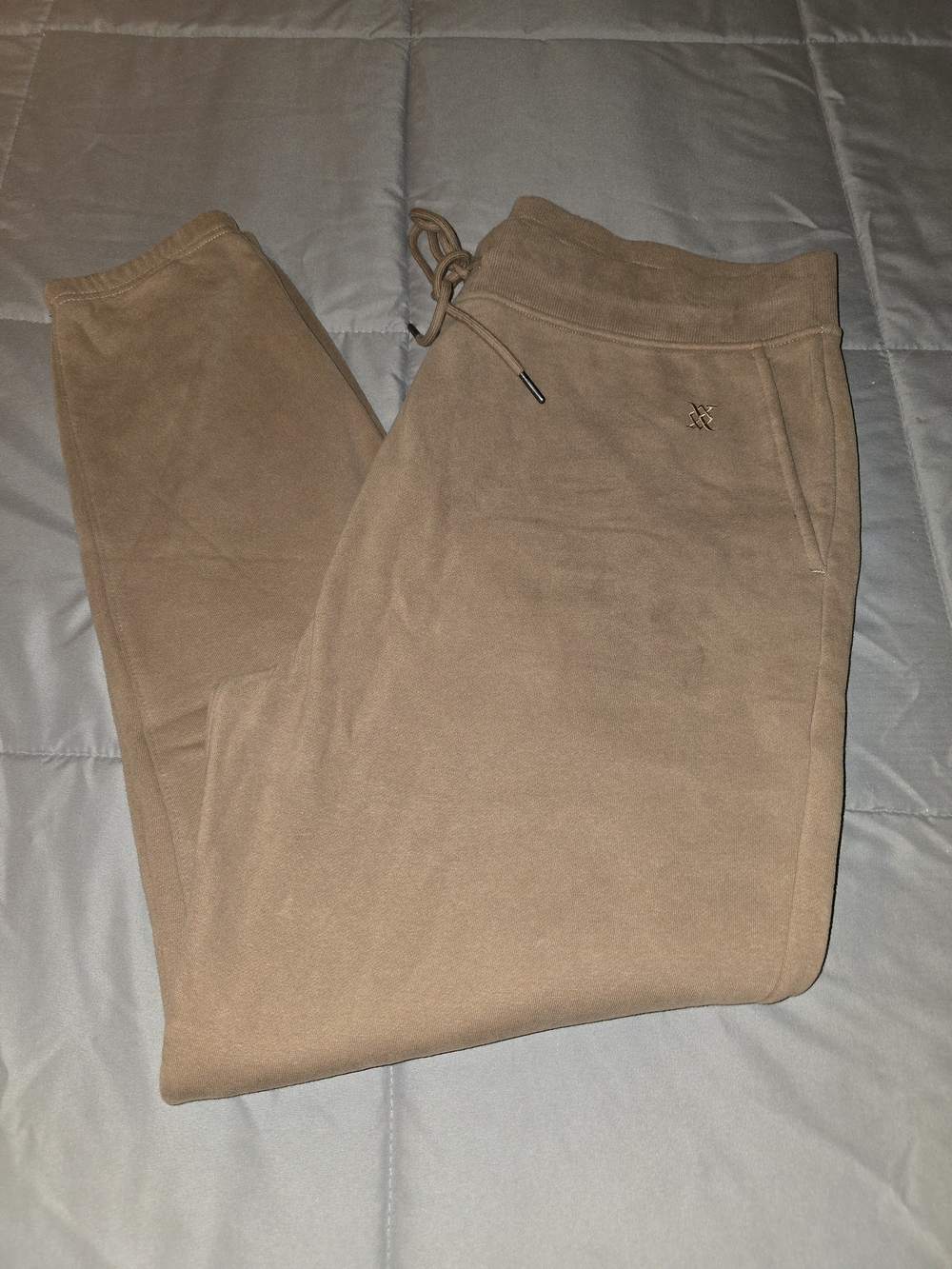 Express Men's Tan Sweatpants with Drawstring